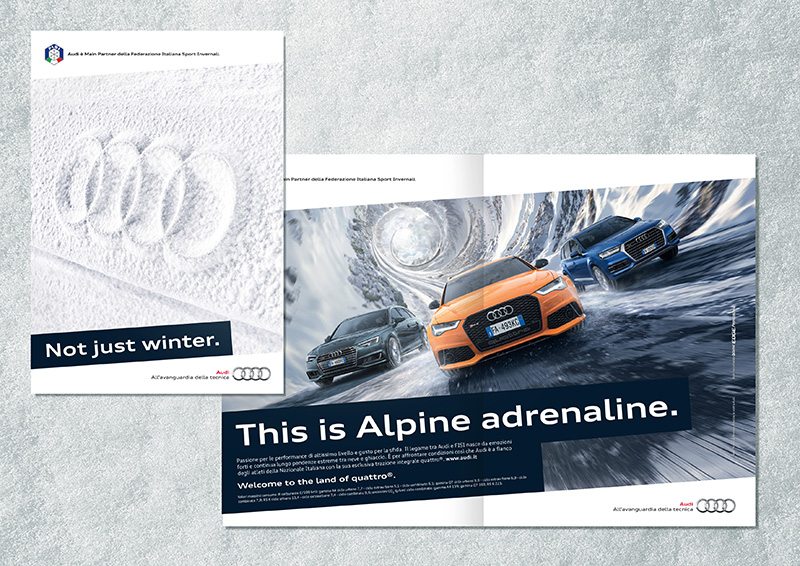 pubblicità audi alpine adrenaline