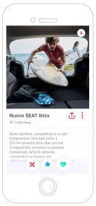 Nuova SEAT Ibiza FR Pubblicità app Tinder