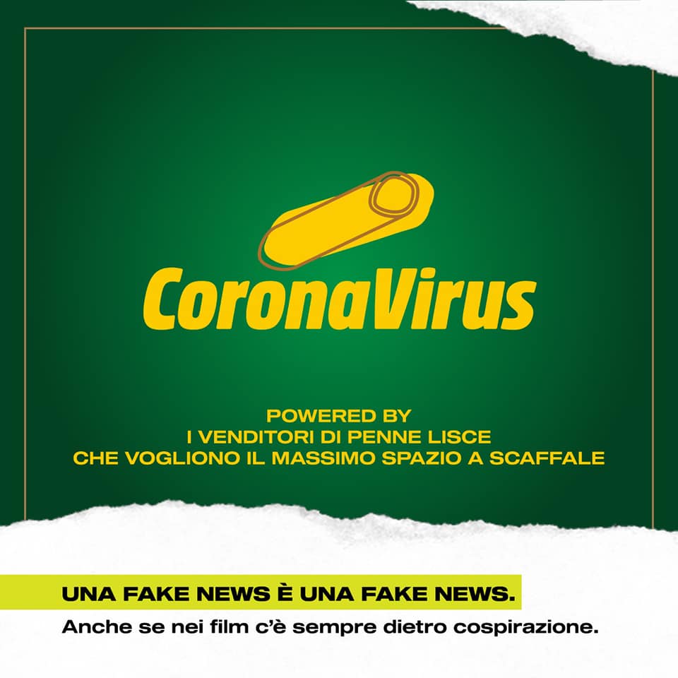 coronavirus penne lisce pasta
